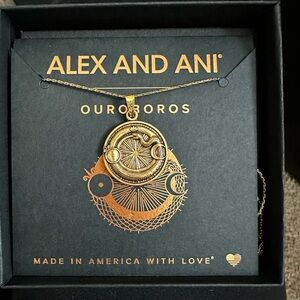 Alex and Ani Ouroboros adjustable Gold Pendant necklace